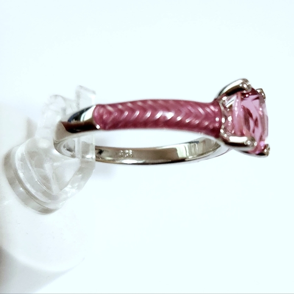 1.25 ct Pink topaz silver ring New - Picture 8 of 13